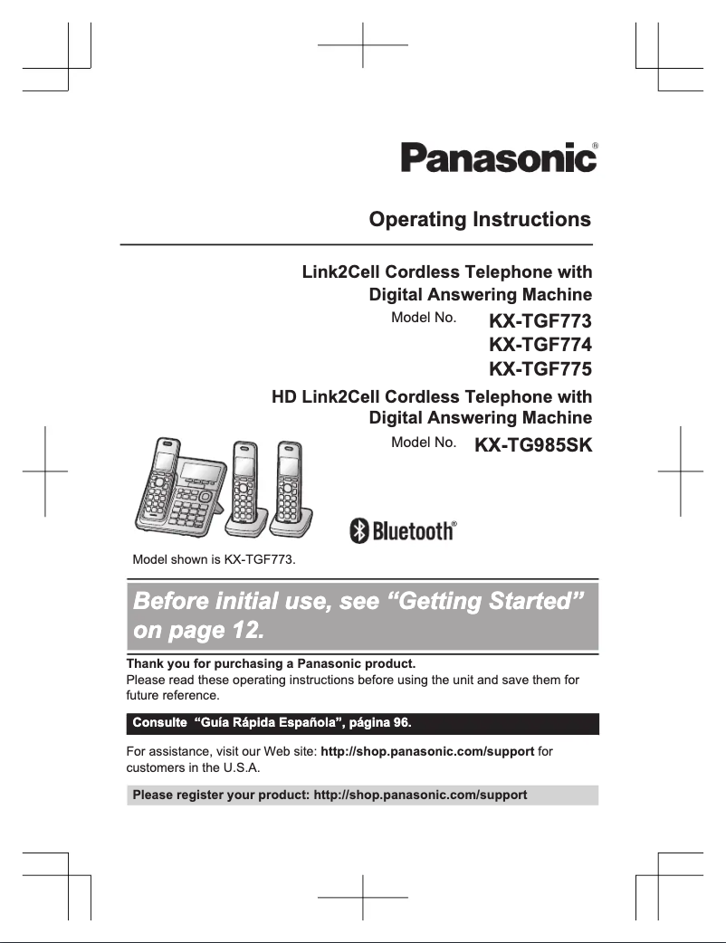 Página 1 del manual Manual de usuario Panasonic KX-TGF774