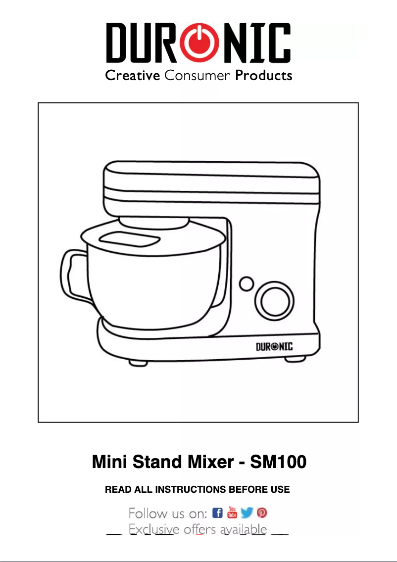 Page n°1 - Manuel utilisateur Duronic SM100