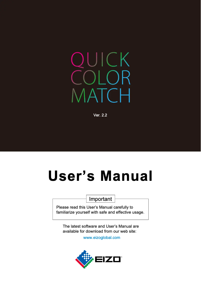 Image de la première page du manuel de l'appareil ColorEdge CS2731