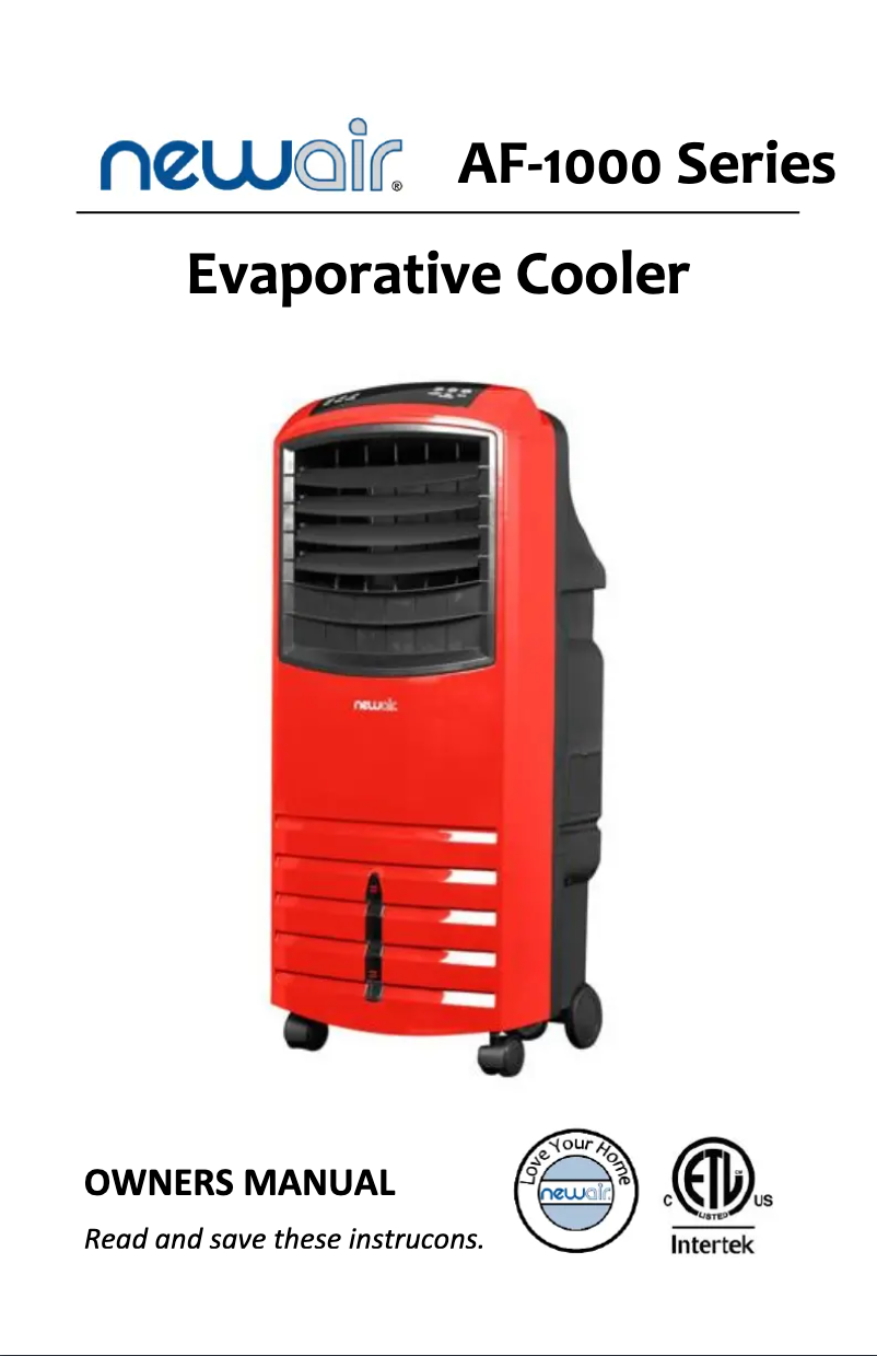 Page 1 de la notice Manuel utilisateur NewAir AF-1000R