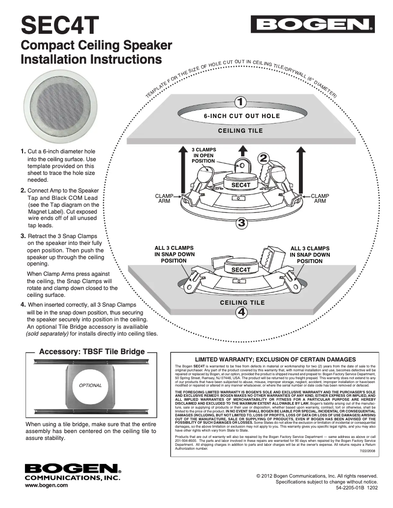 Image de la première page du manuel de l'appareil SEC4T