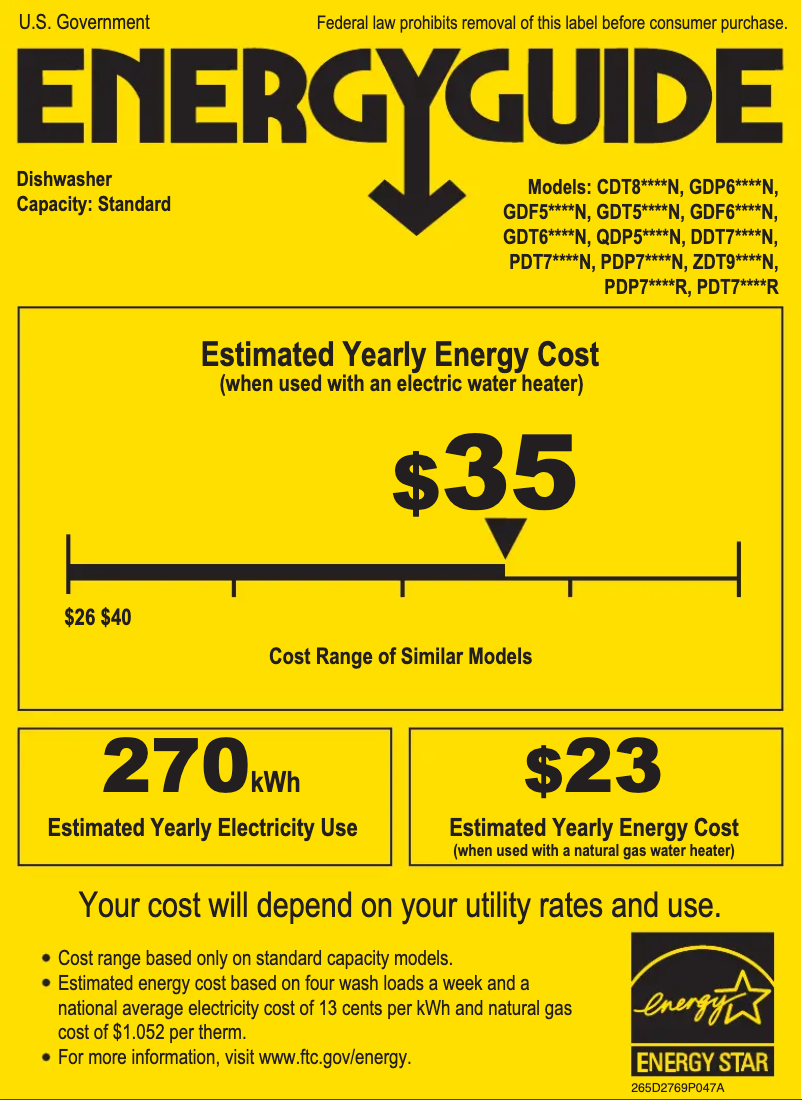 Page n°1 - Label énergétique GE Adora DDT700SMNES