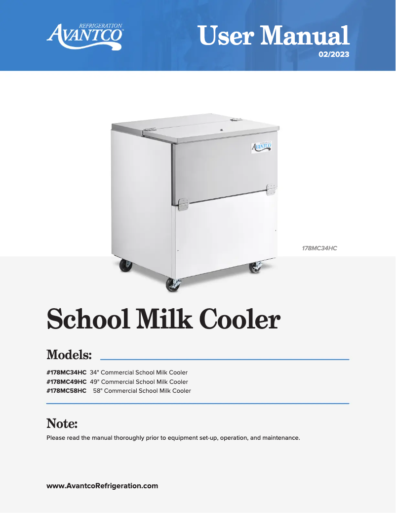 Página 1 del manual Manual de usuario Avantco MC34-HC