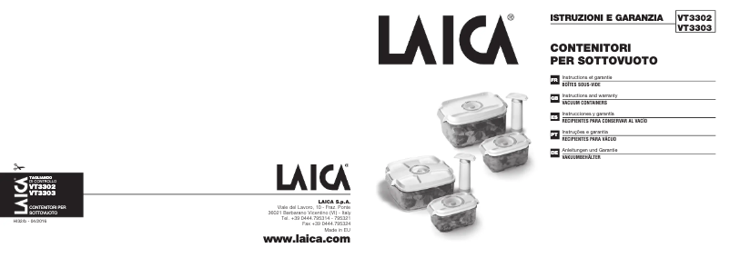 Page 1 de la notice Manuel utilisateur Laica VT3302