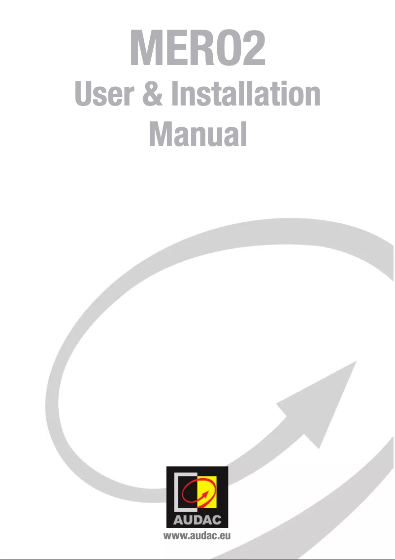 Page n°1 - Manuel utilisateur Audac MERO2