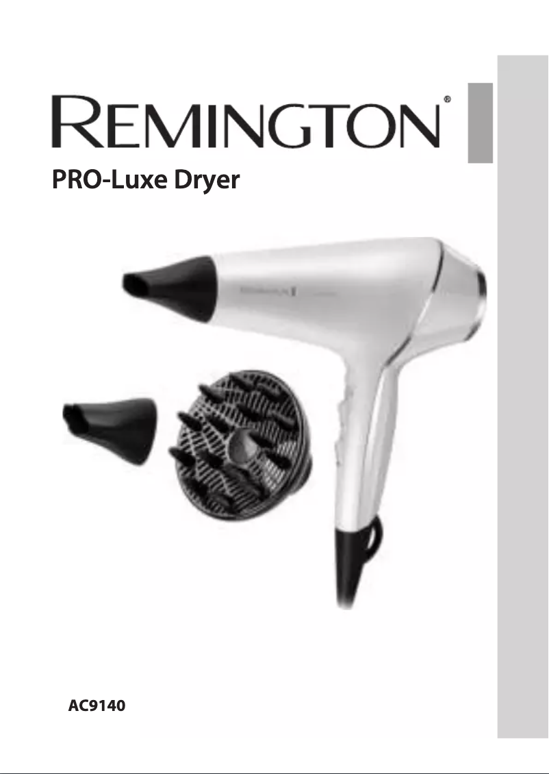 Page n°1 - Manuel utilisateur Remington PROluxe AC9140