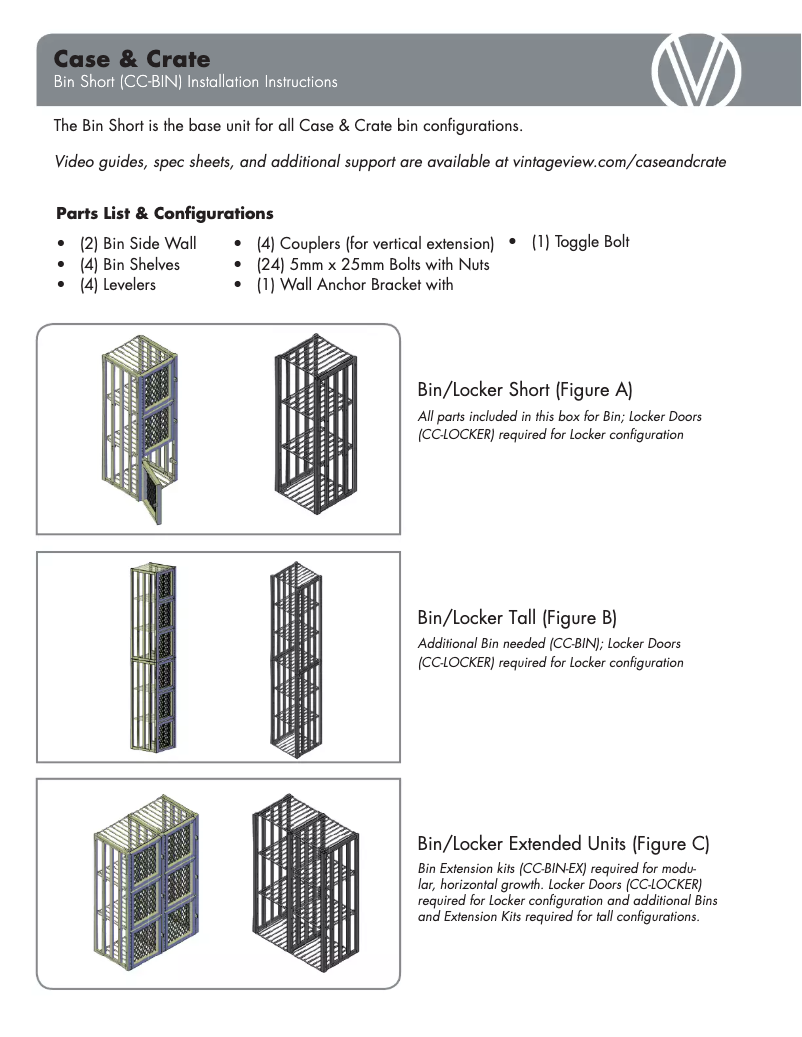 Page n°1 - Manuel utilisateur VintageView CC-BIN-S2-K