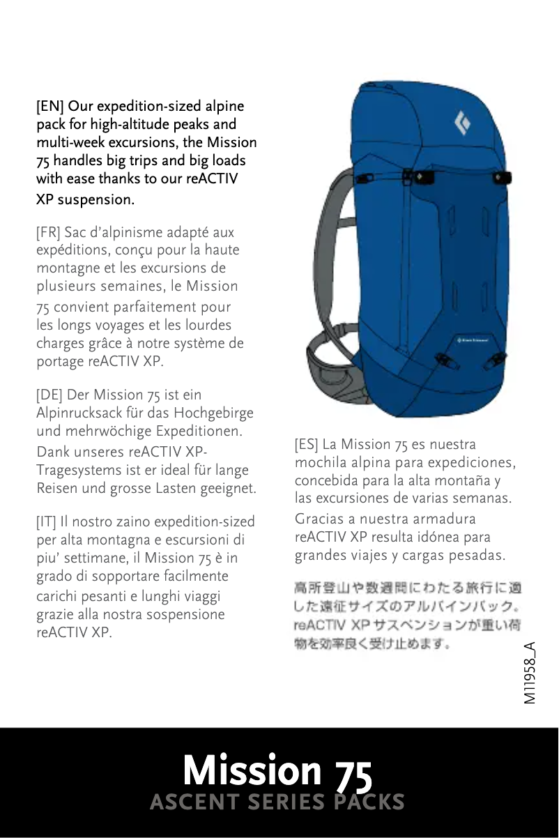 Page 1 de la notice Manuel utilisateur Black Diamond Speed 30