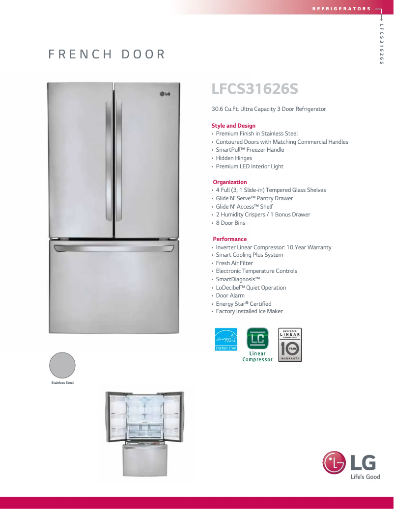 Imagen de la primera página del manual del dispositivo LFCS31626S