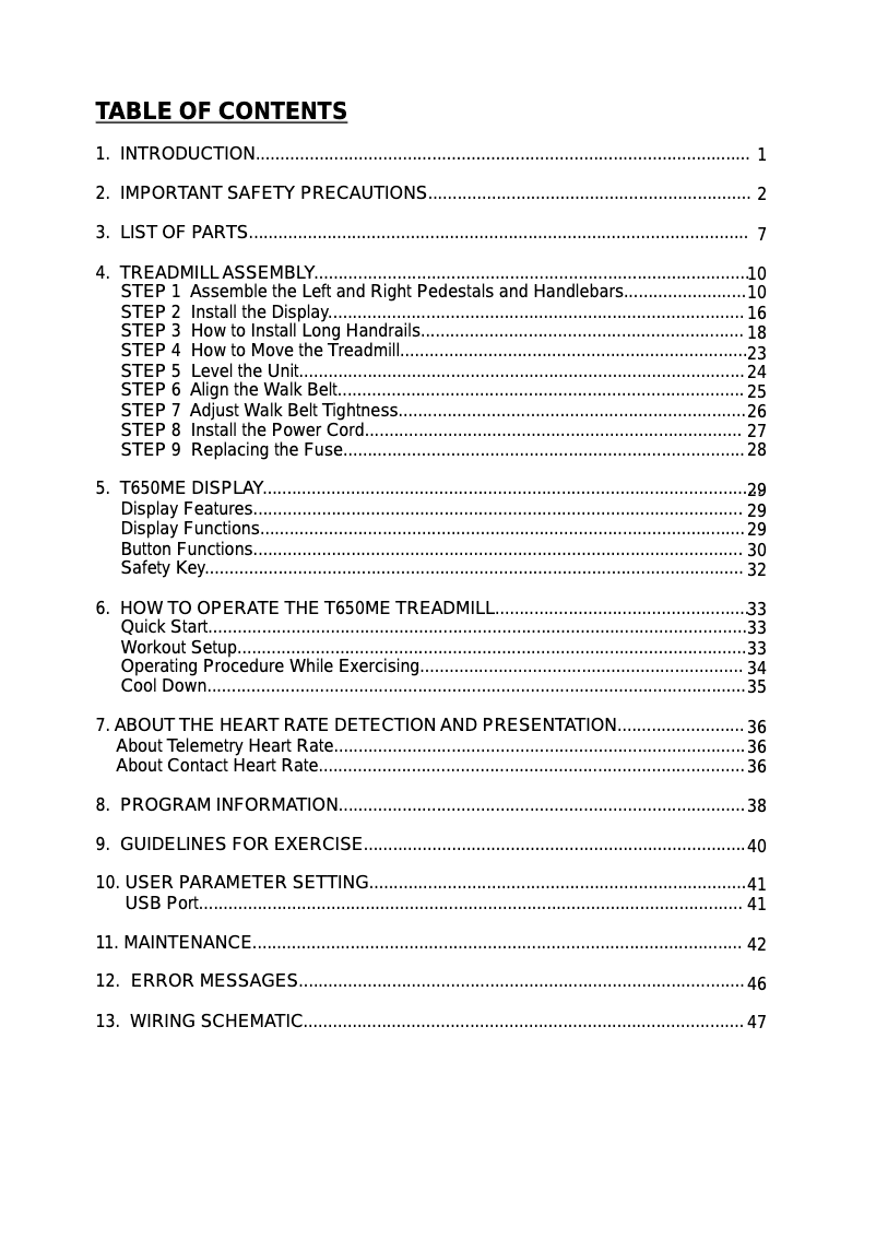 Página 1 del manual Manual de usuario SportsArt T650ME