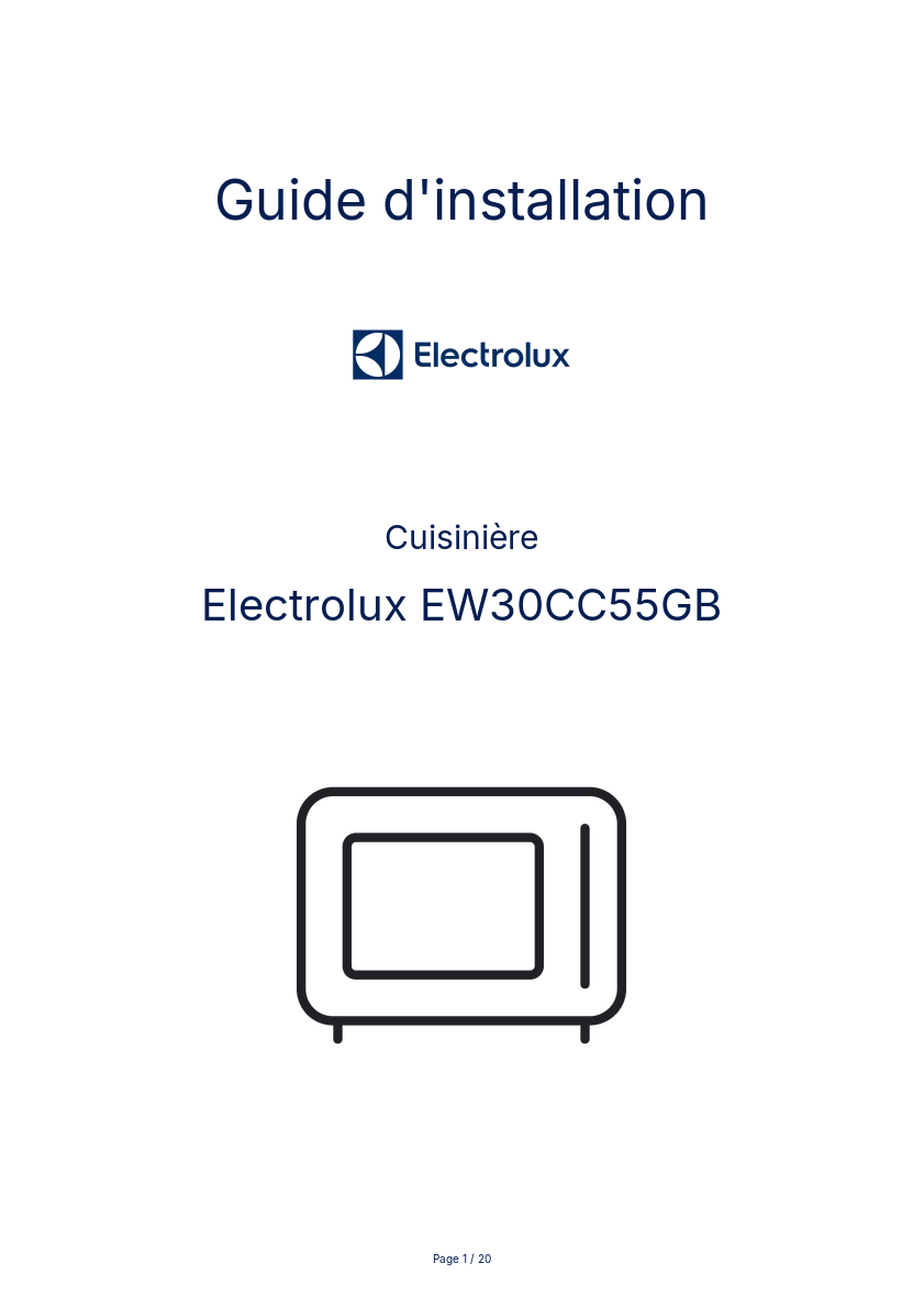 Image de la première page du manuel de l'appareil EW30CC55GB