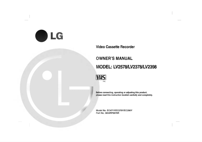 Page 1 de la notice Manuel utilisateur LG FC431Y