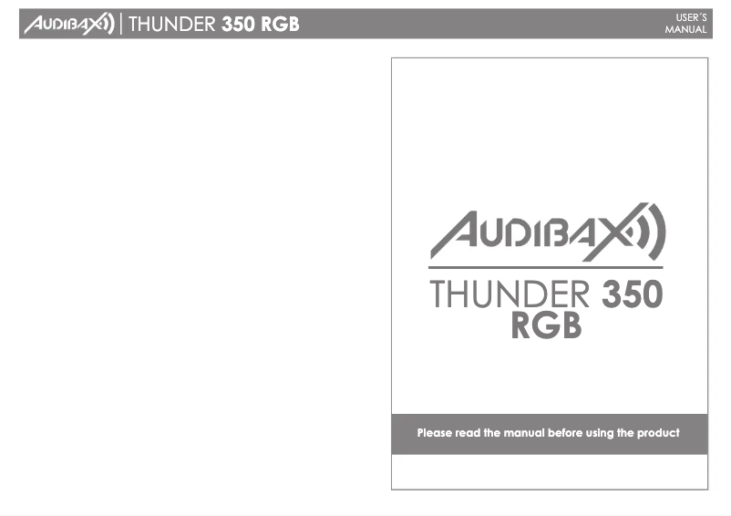 Page 1 de la notice Manuel utilisateur Audibax Thunder 350 RGB