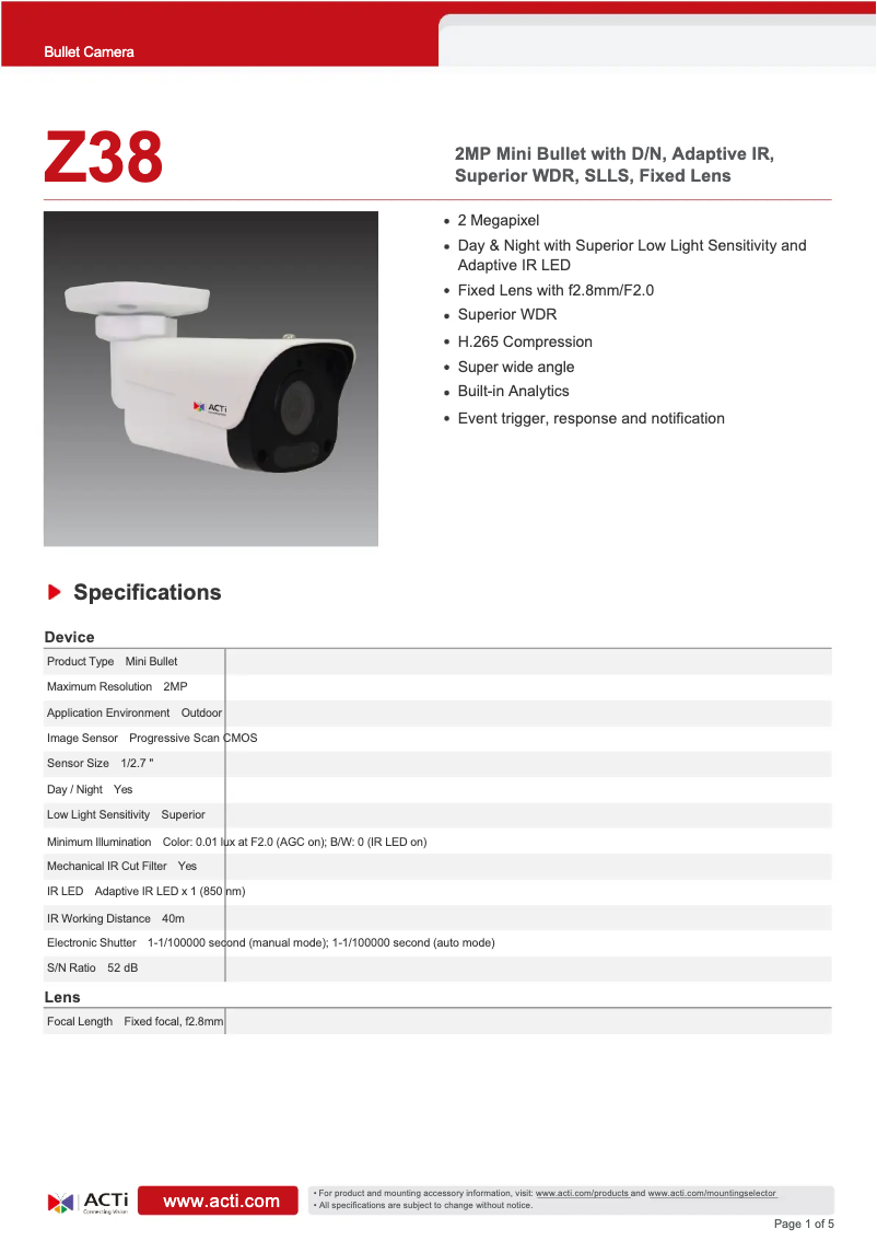 Image de la première page du manuel de l'appareil Z38