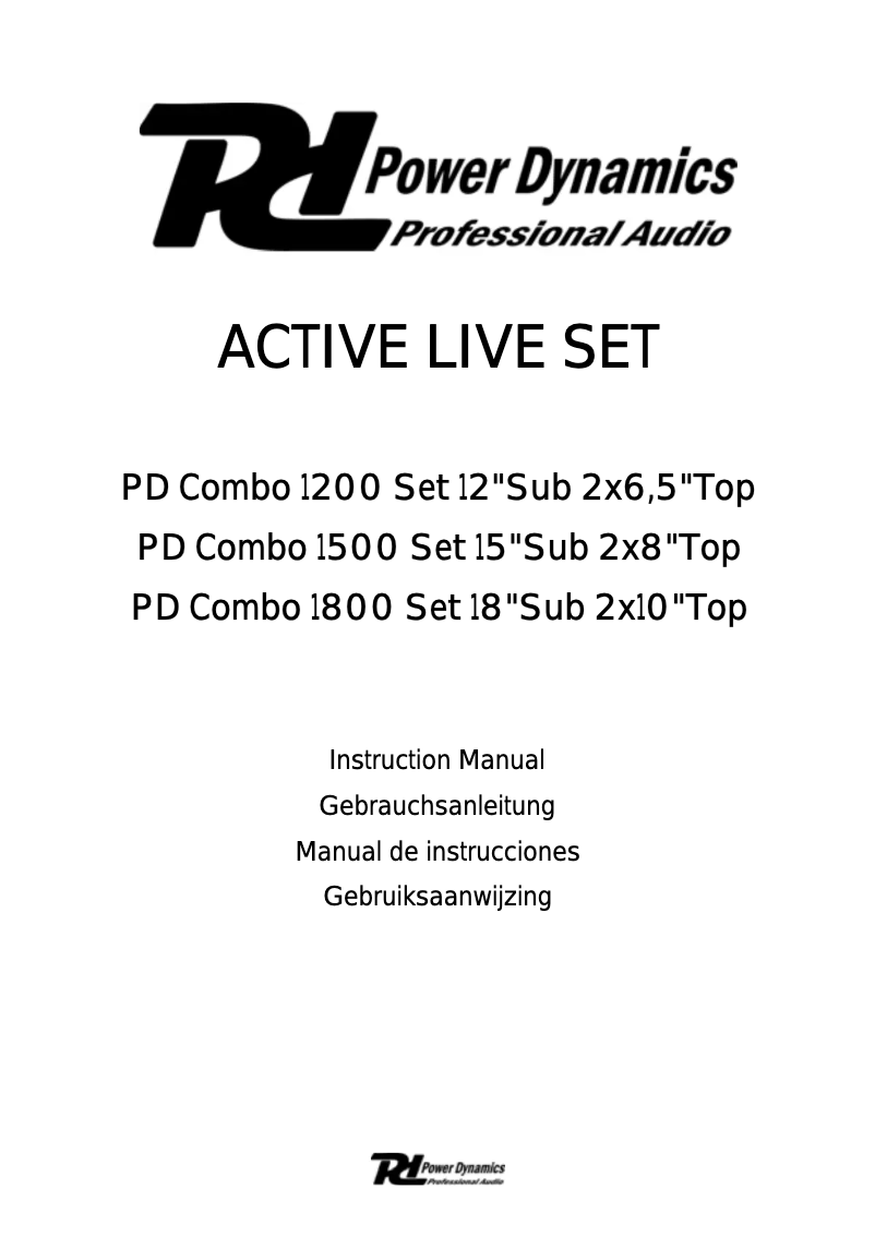 Página 1 del manual Manual de usuario Power Dynamics PD Combo 1800 SETT