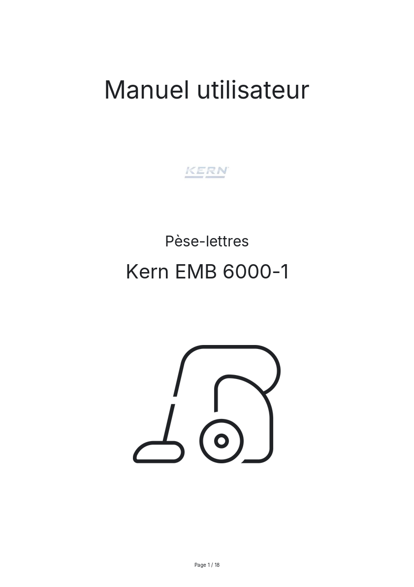 Page n°1 - Manuel utilisateur Kern EMB 6000-1