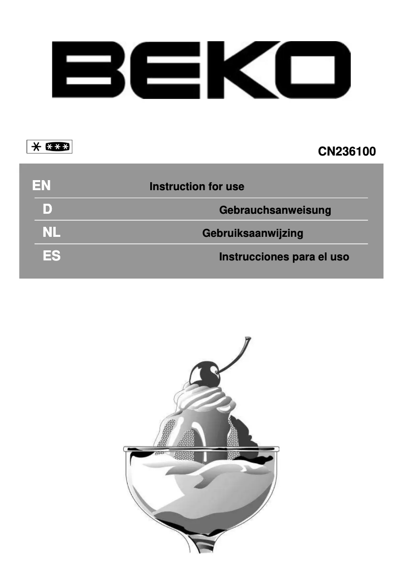 Page n°1 - Manuel utilisateur Beko CN236100
