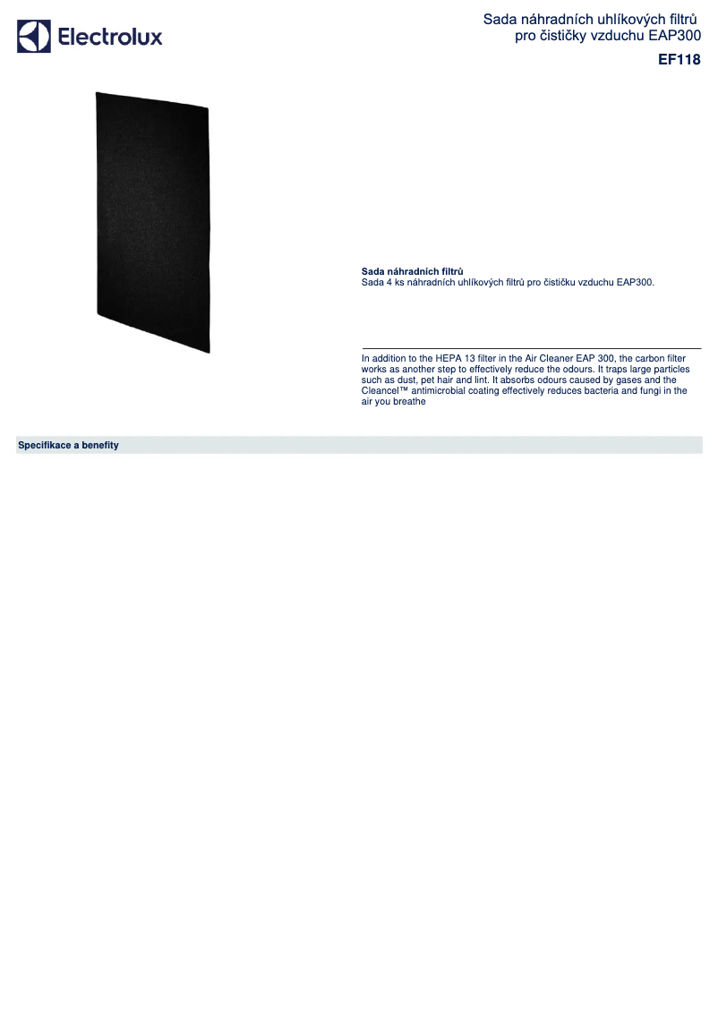 Página 1 del manual Manual de usuario Electrolux EF118