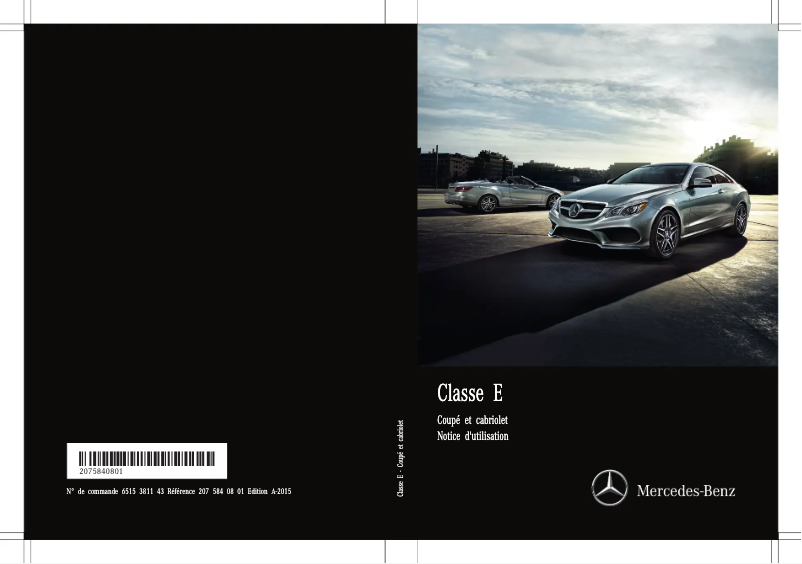 Page 1 de la notice Manuel utilisateur Mercedes-Benz E-Class Coupe (2015)