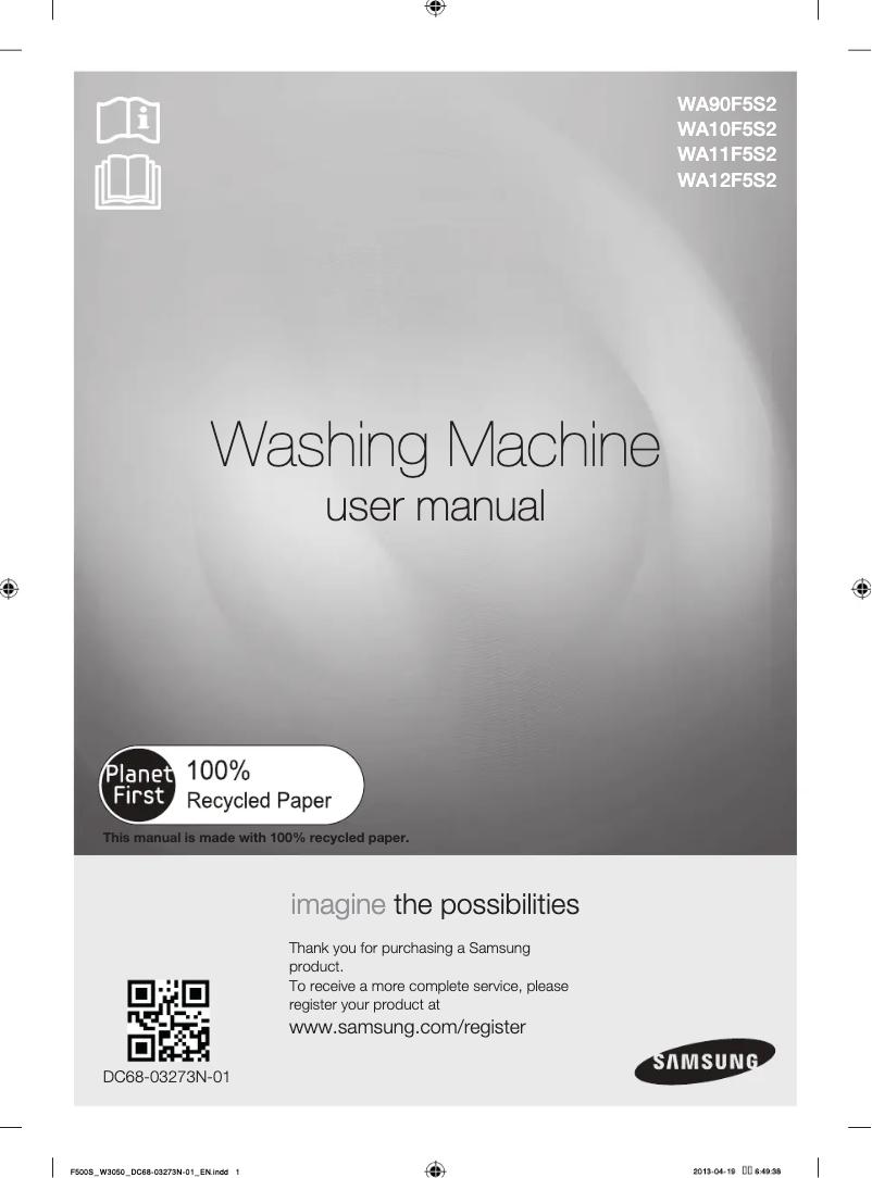 Page n°1 - Manuel utilisateur Samsung WA12F5S2UWW