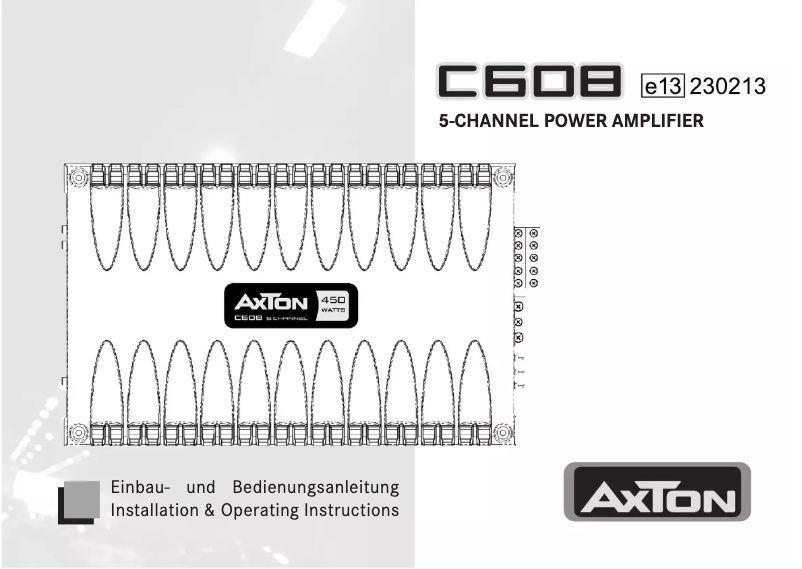 Page n°1 - Manuel utilisateur Axton C608