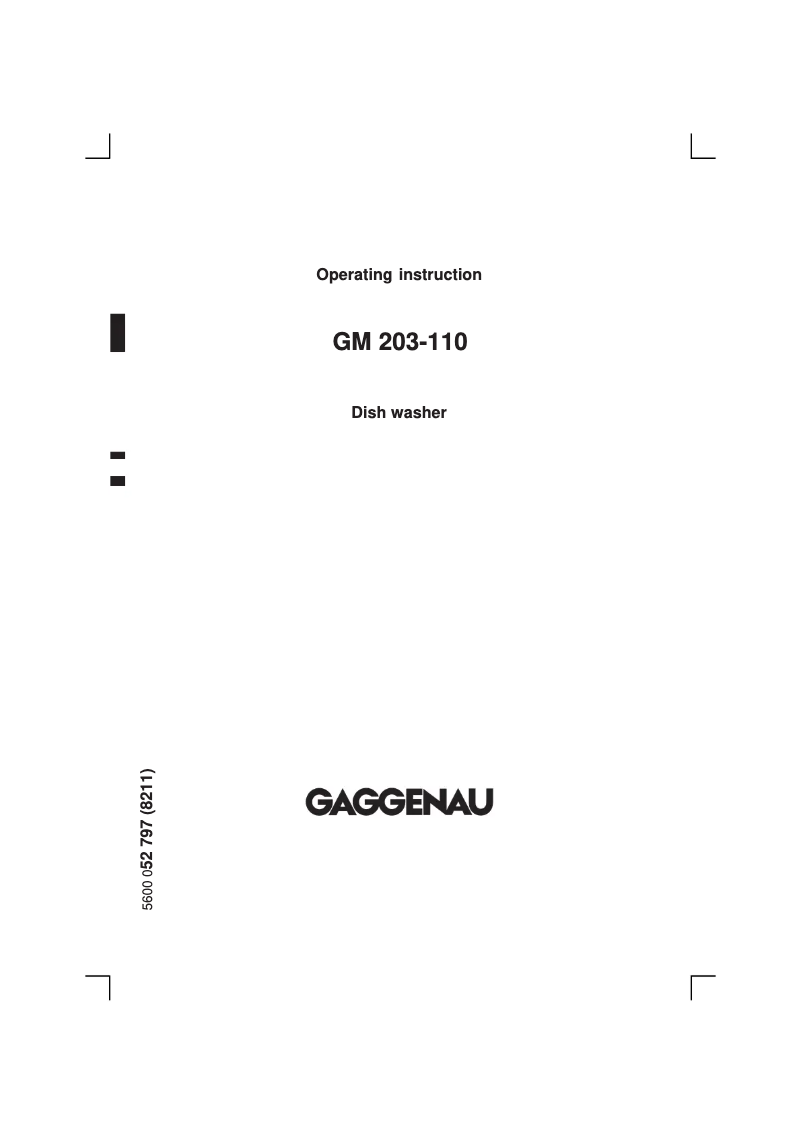 Page 1 de la notice Manuel utilisateur Gaggenau GM 203-110