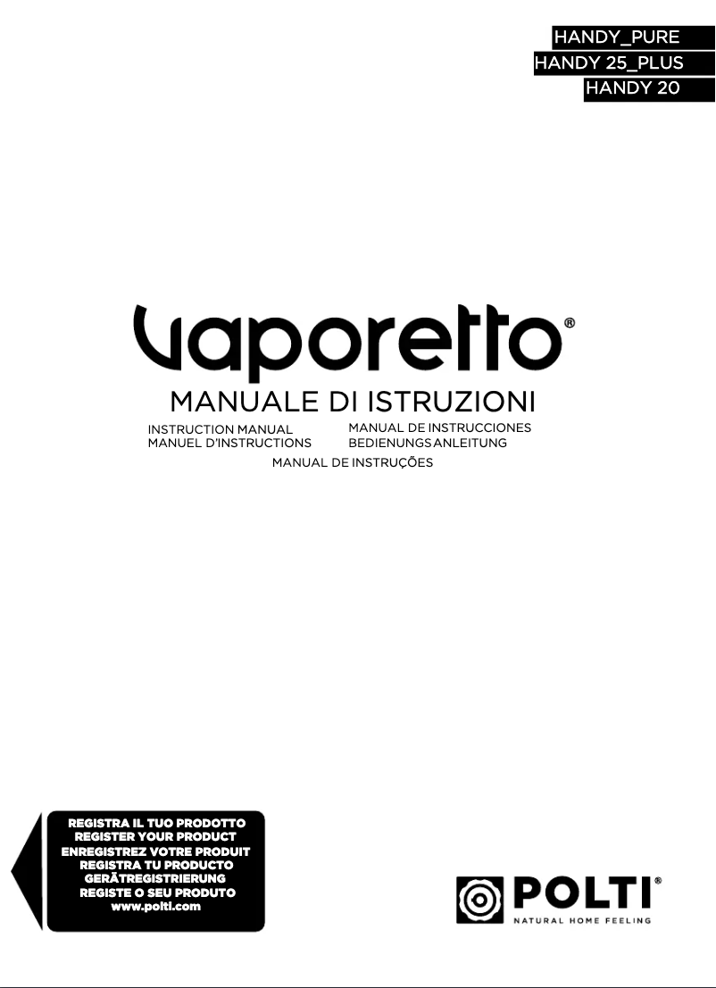 Page n°1 - Manuel utilisateur Polti Vaporetto Handy Pure