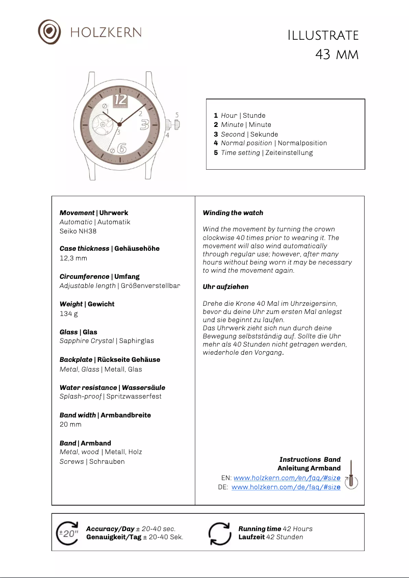 Page 1 de la notice Manuel utilisateur Holzkern Osamu