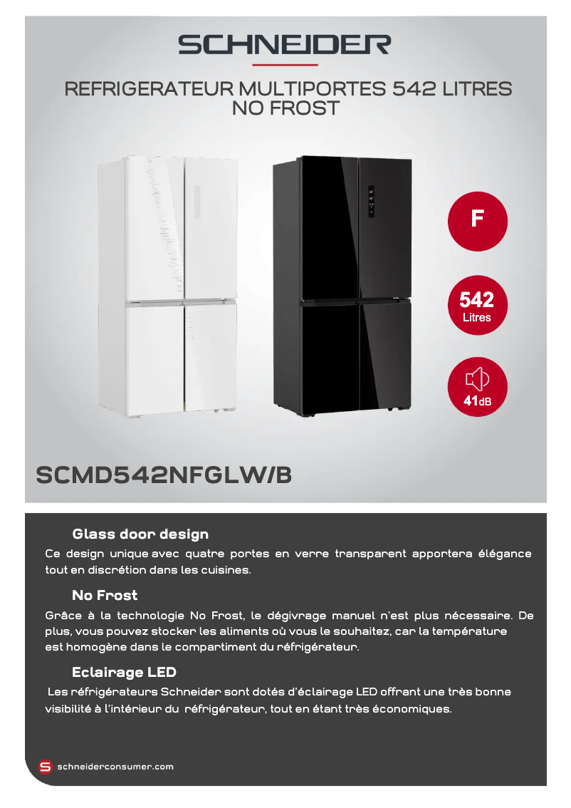 Page 1 de la notice Fiche technique Schneider SCMD542NFGLB