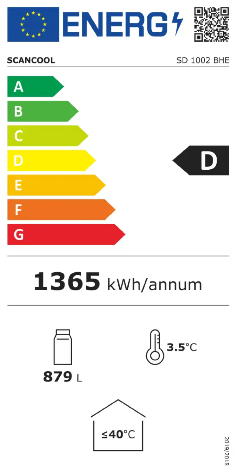 Page n°1 - Label énergétique Scancool SD 1002 BHE
