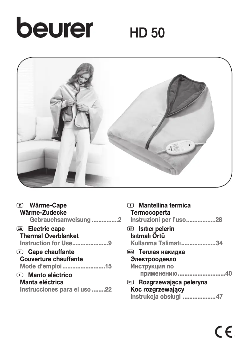 Page 1 de la notice Manuel utilisateur Beurer HD 50