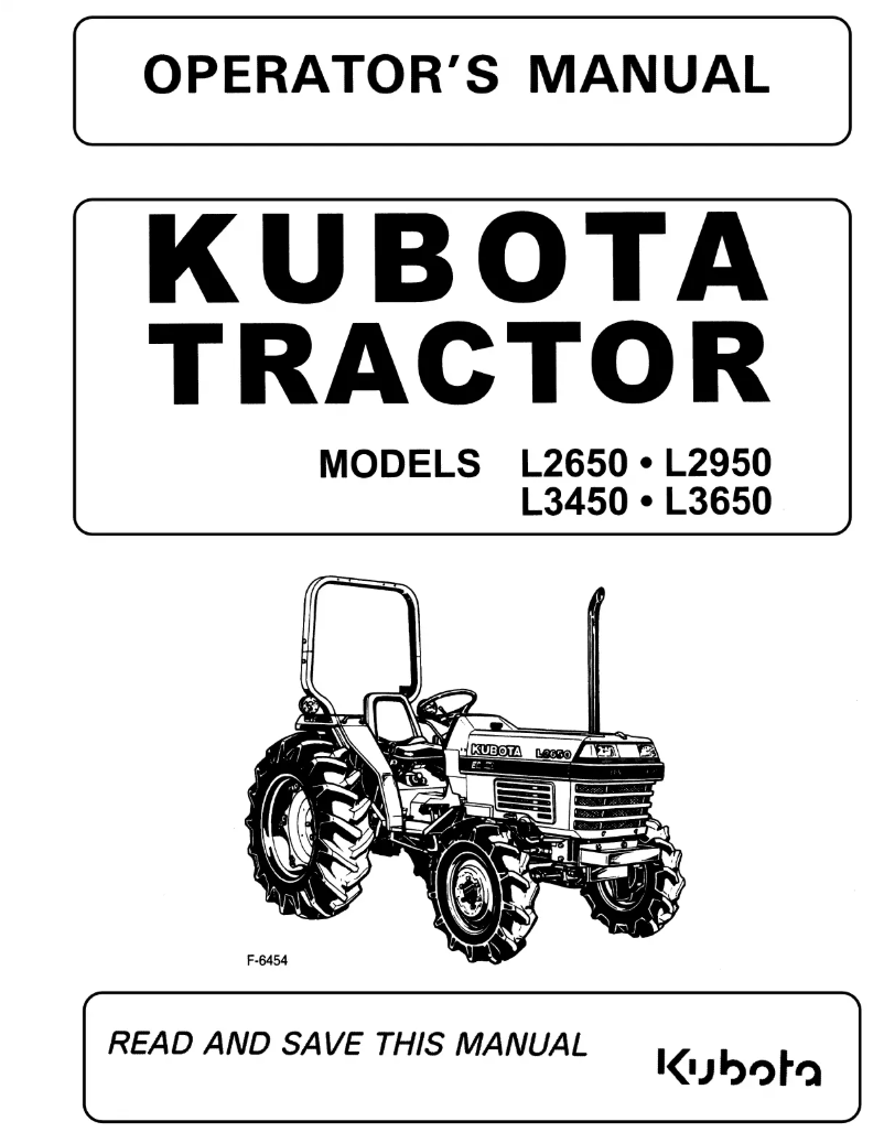 Page 1 de la notice Manuel utilisateur Kubota L3450
