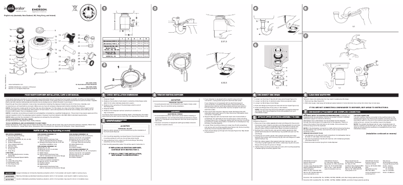 Page n°1 - Manuel utilisateur InSinkErator Model 66