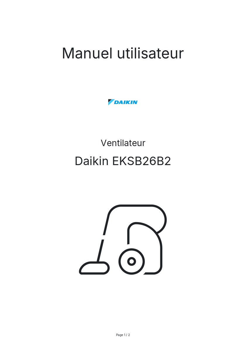Image de la première page du manuel de l'appareil EKSB26B2