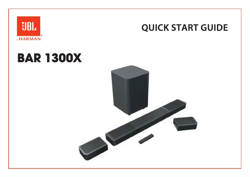 Page 1 de la notice Guide de démarrage rapide JBL Bar 1300