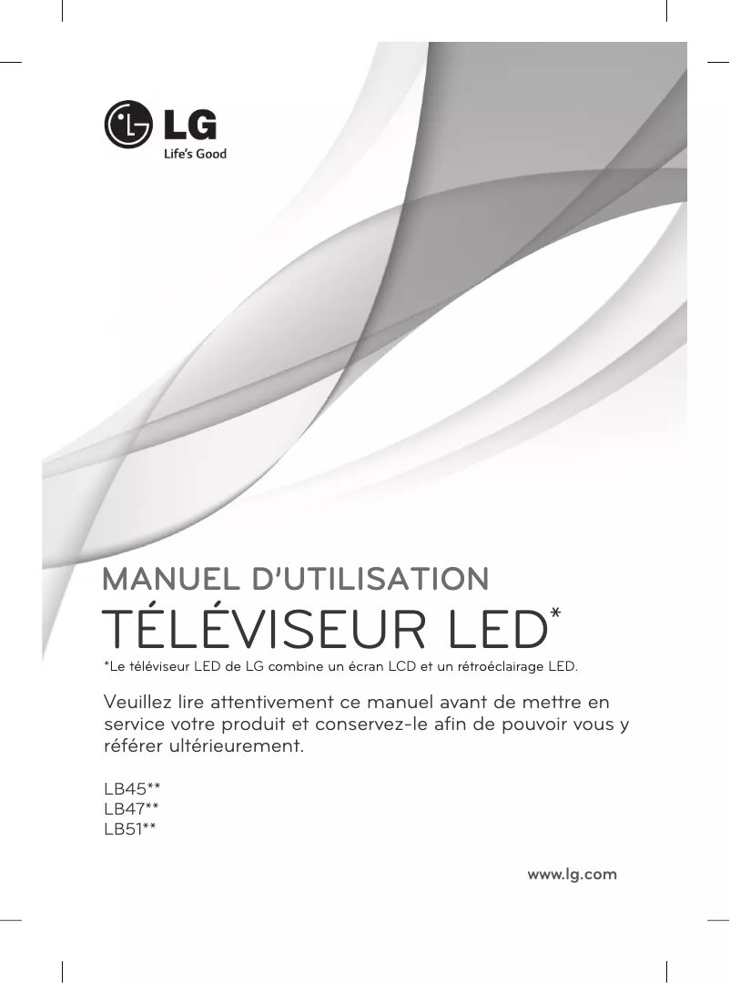 Page 1 de la notice Manuel utilisateur LG 20LB456A