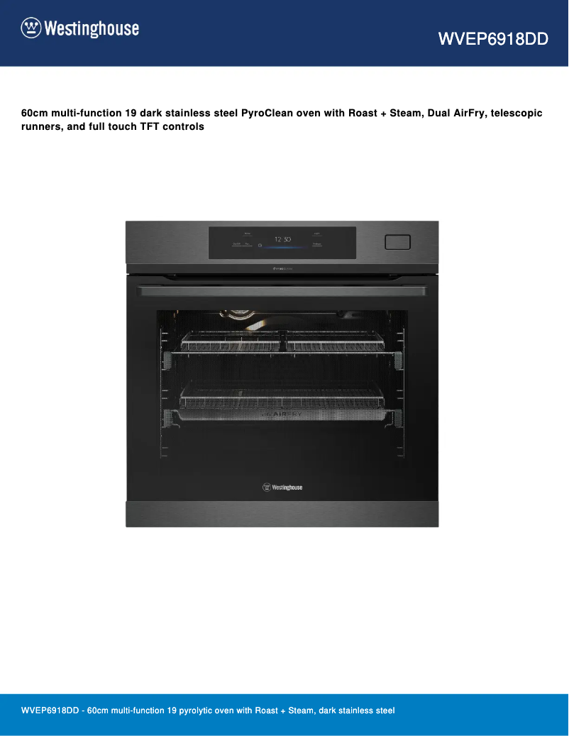 Page n°1 - Fiche technique Westinghouse WVEP6918DD