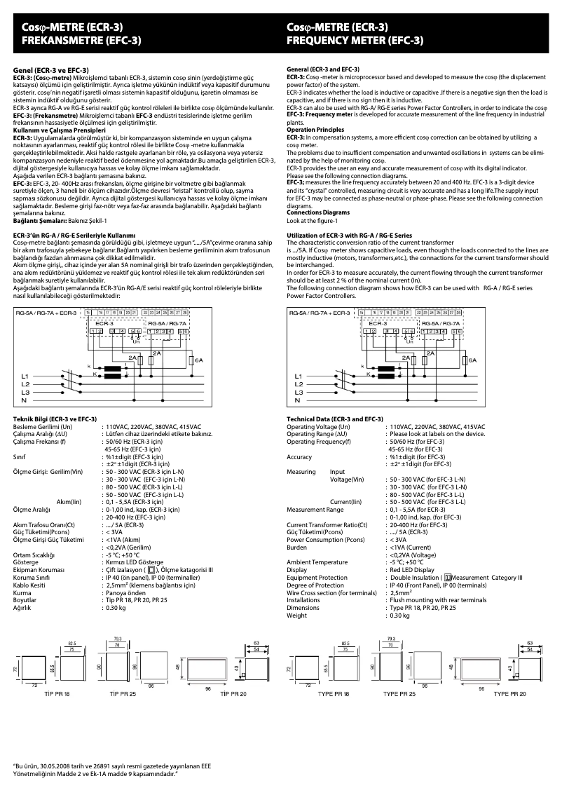 Page 1 de la notice Manuel utilisateur ENTES ECR-3