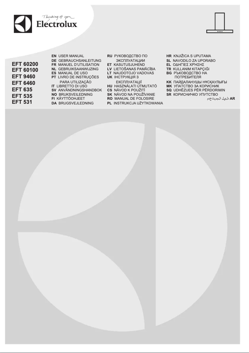 Page 1 de la notice Manuel utilisateur Electrolux EFT535X