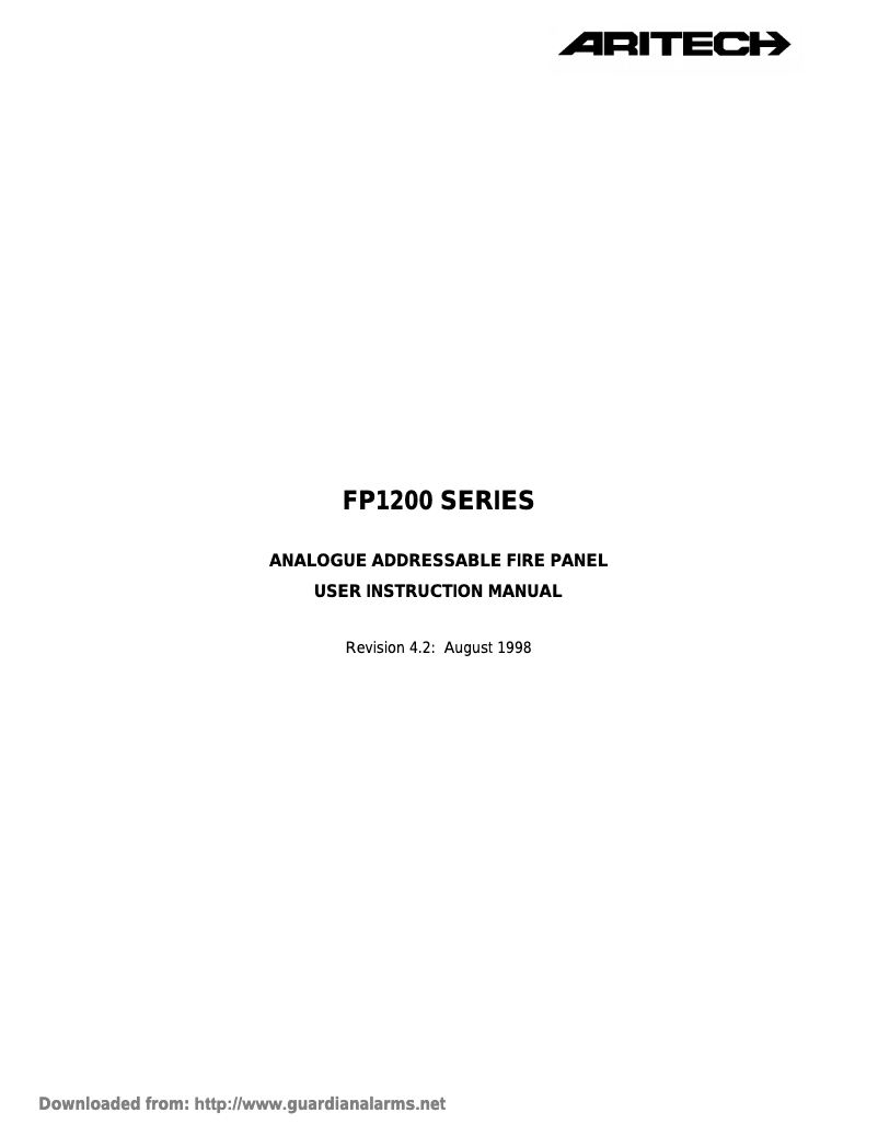 Page 1 de la notice Manuel utilisateur Aritech FP1200