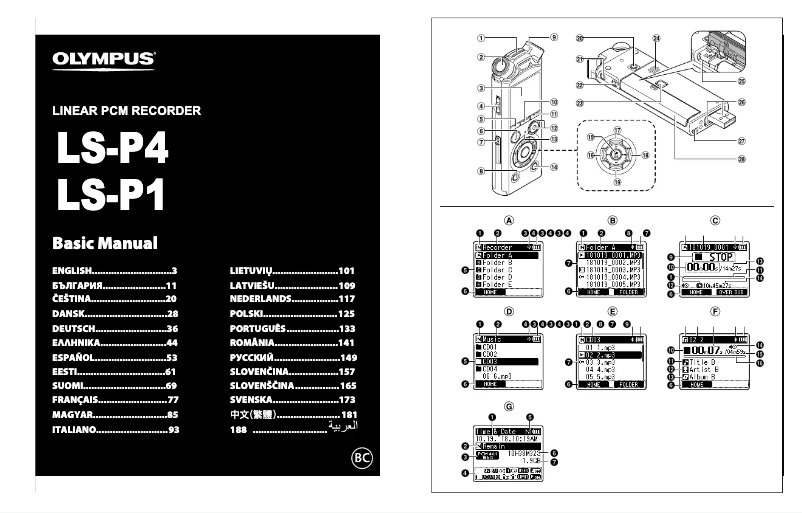 Page 1 de la notice Manuel utilisateur Olympus LS-P4