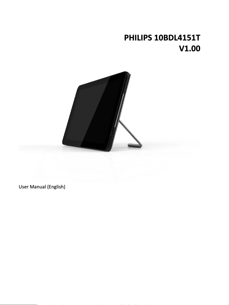 Page n°1 - Manuel utilisateur Philips T line 10BDL4151T