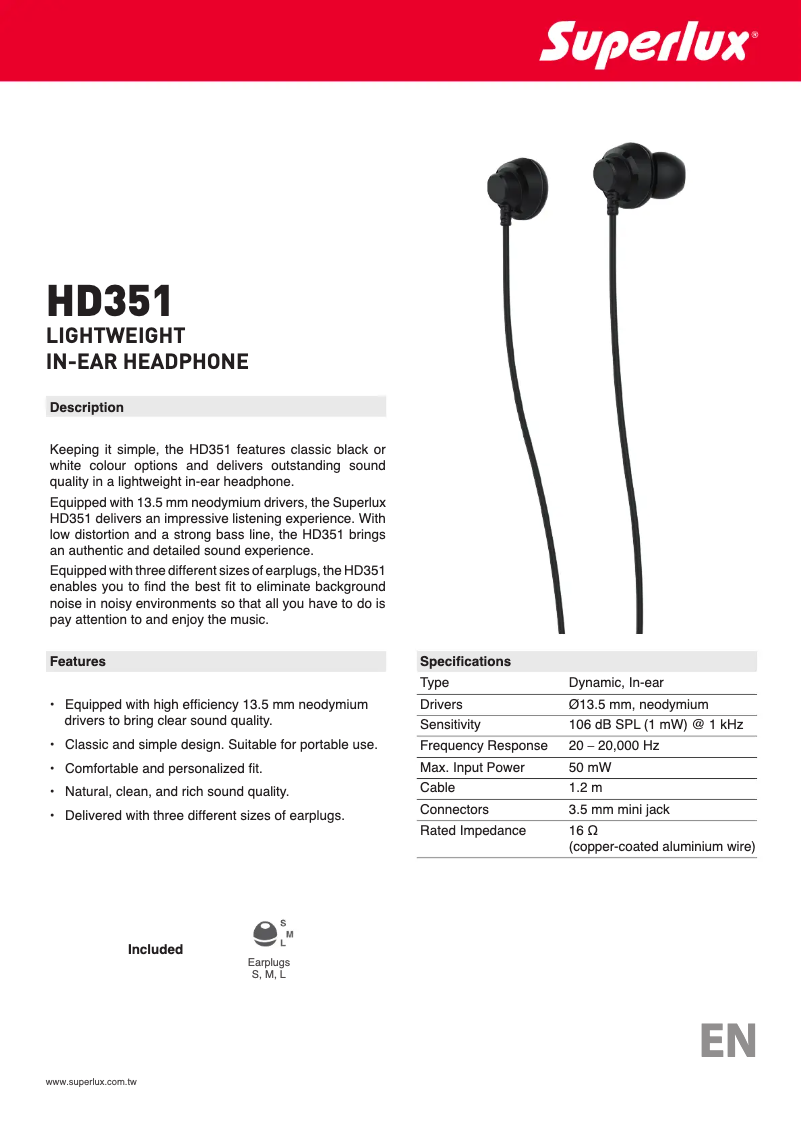 Image de la première page du manuel de l'appareil HD351