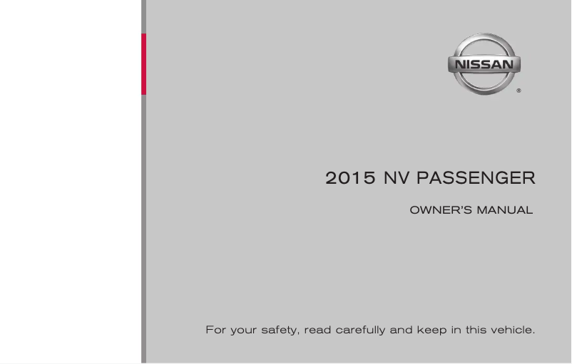 Image de la première page du manuel de l'appareil NV Passenger (2015)