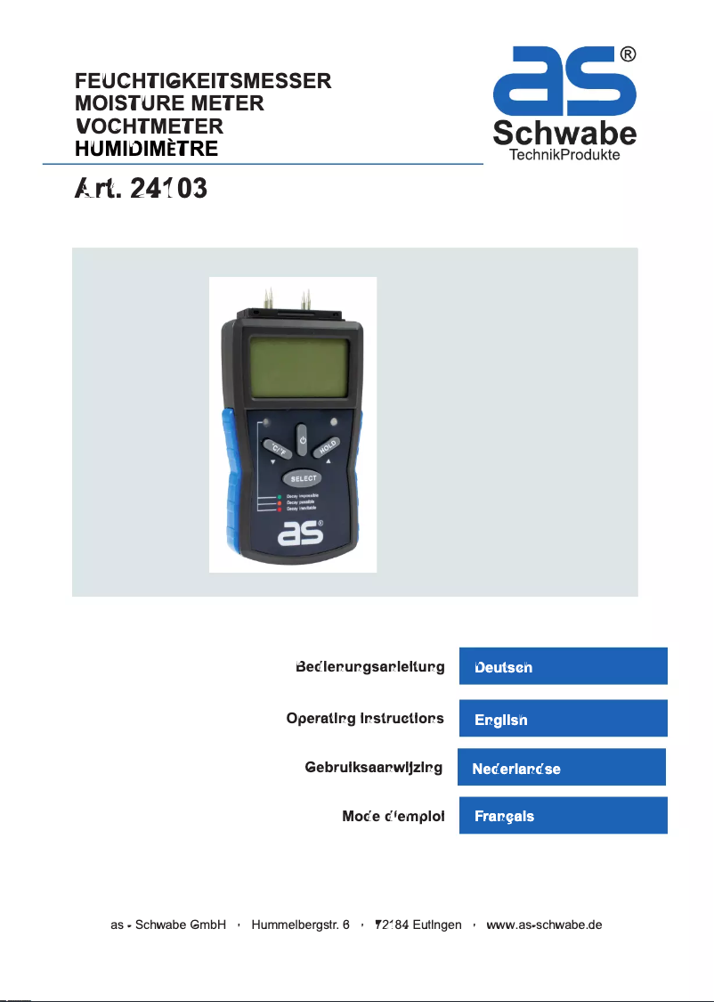 Page 1 de la notice Manuel utilisateur AS Schwabe 24103