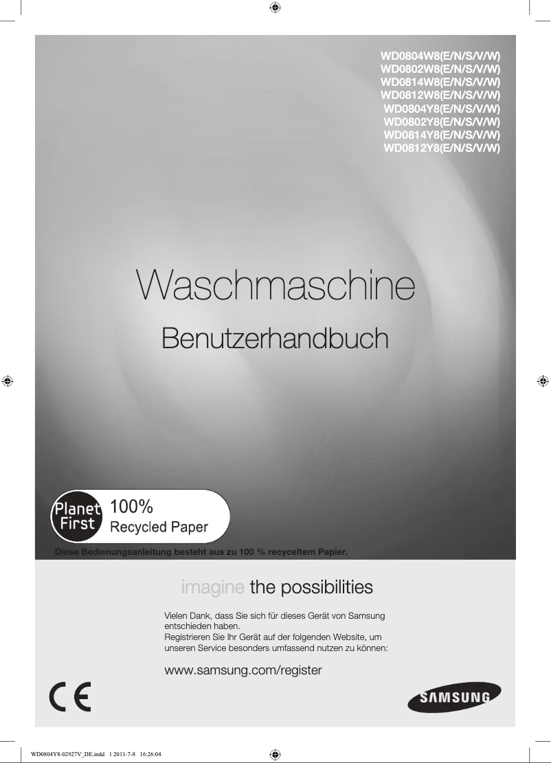 Image de la première page du manuel de l'appareil WD0812W8