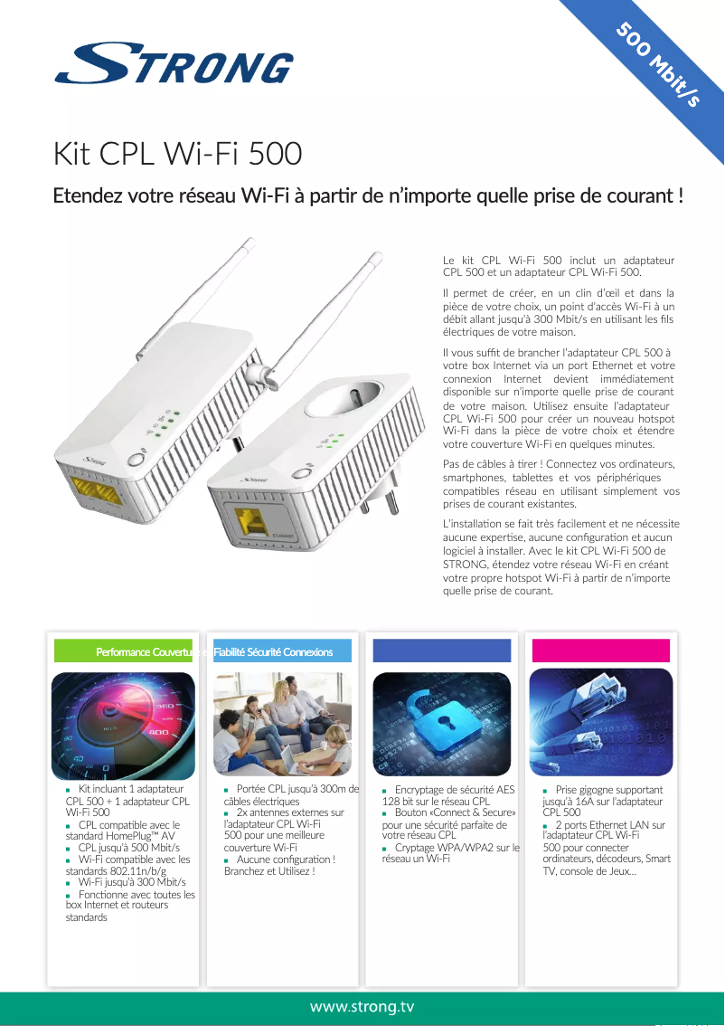 Image de la première page du manuel de l'appareil Powerline Wi-Fi 500 Kit