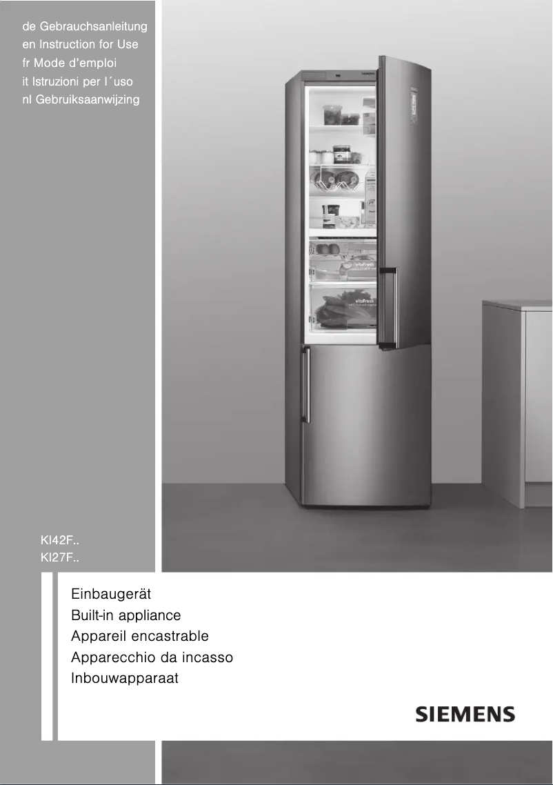 Page n°1 - Manuel utilisateur Siemens KI27FP60