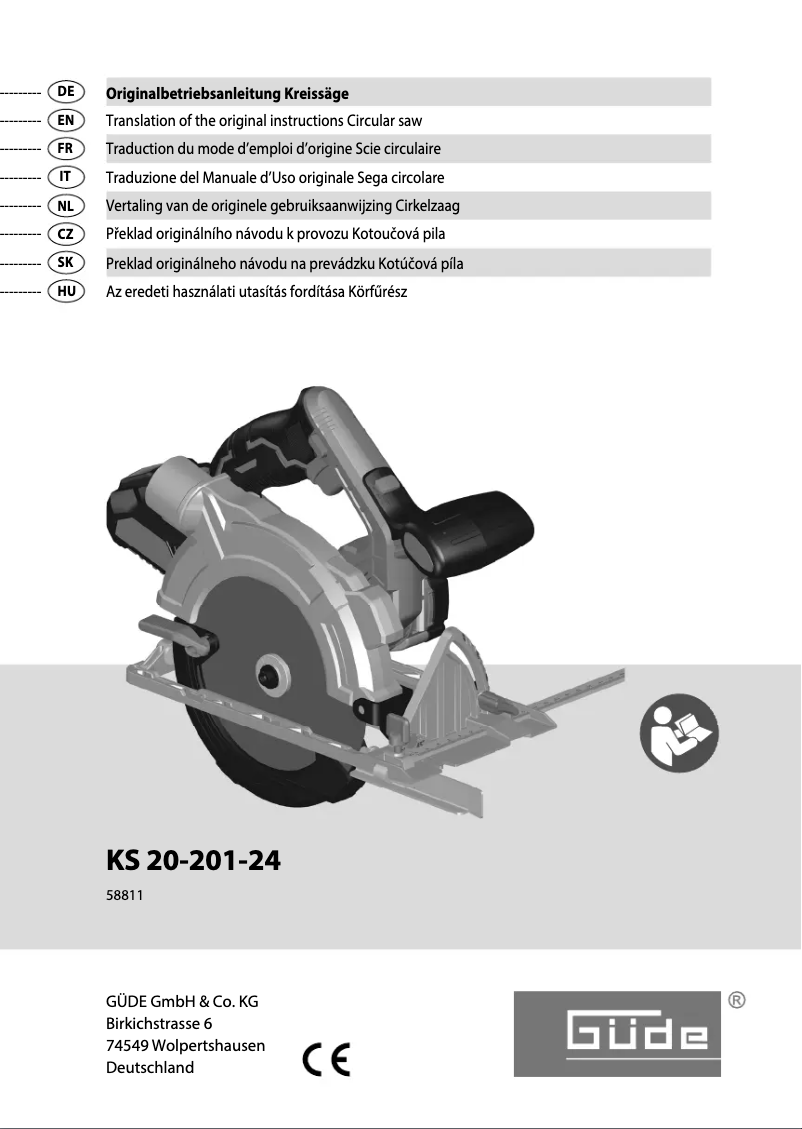 Page 1 de la notice Manuel utilisateur Güde KS 20-201-24