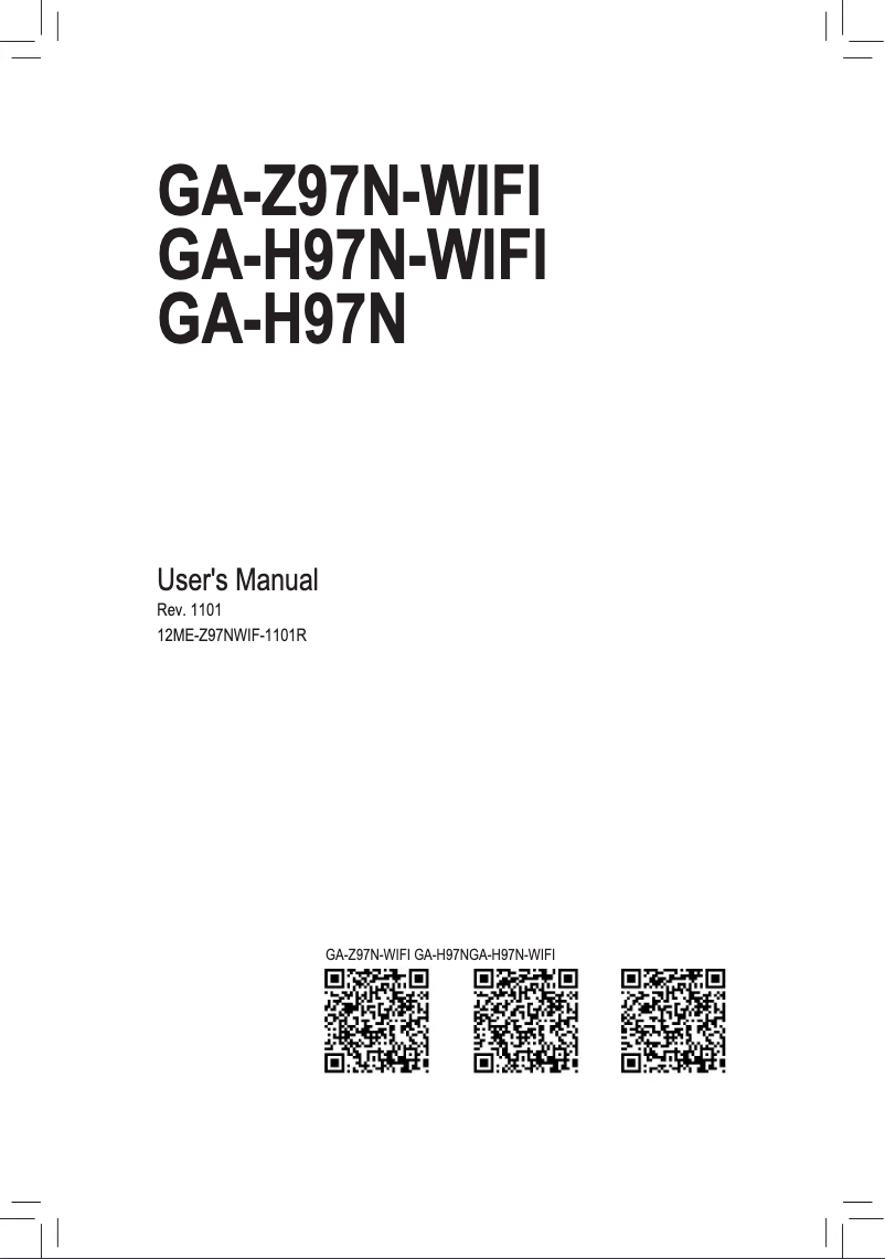 Page n°1 - Manuel utilisateur Gigabyte GA-H97N
